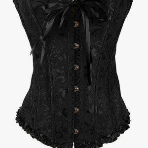 floral lace up gothic victorian vintage boned corset costume bustier lingerie